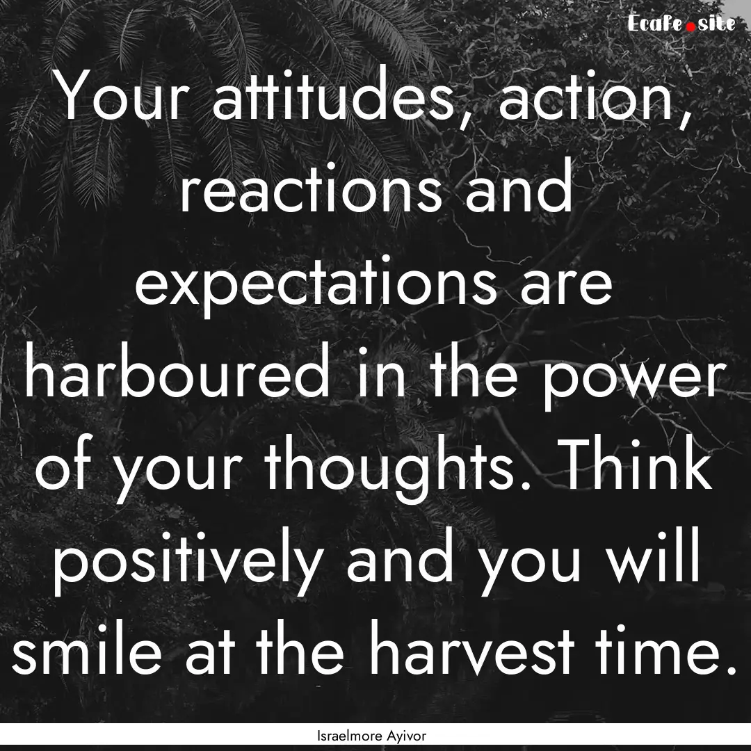 Your attitudes, action, reactions and expectations.... : Quote by Israelmore Ayivor