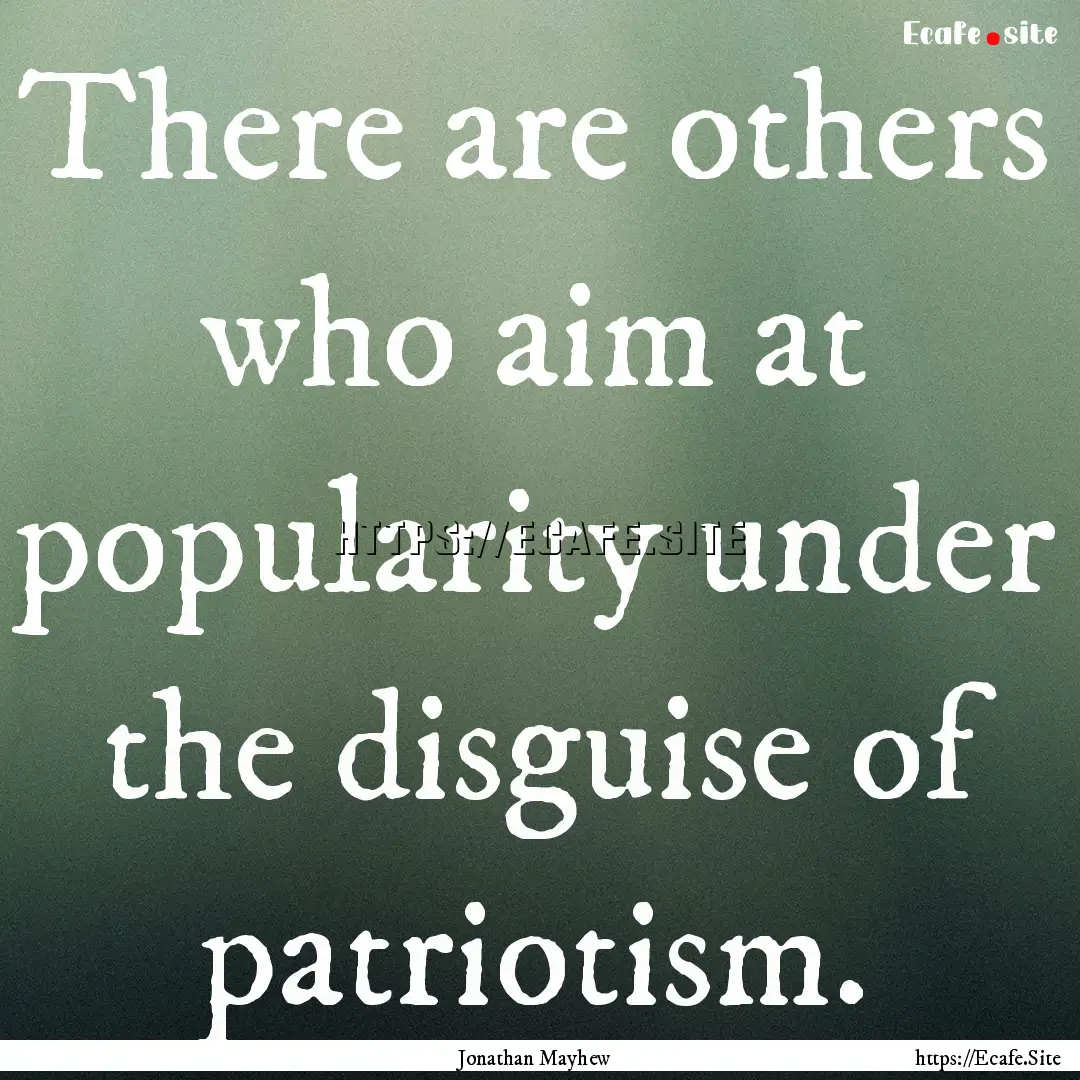 There are others who aim at popularity under.... : Quote by Jonathan Mayhew