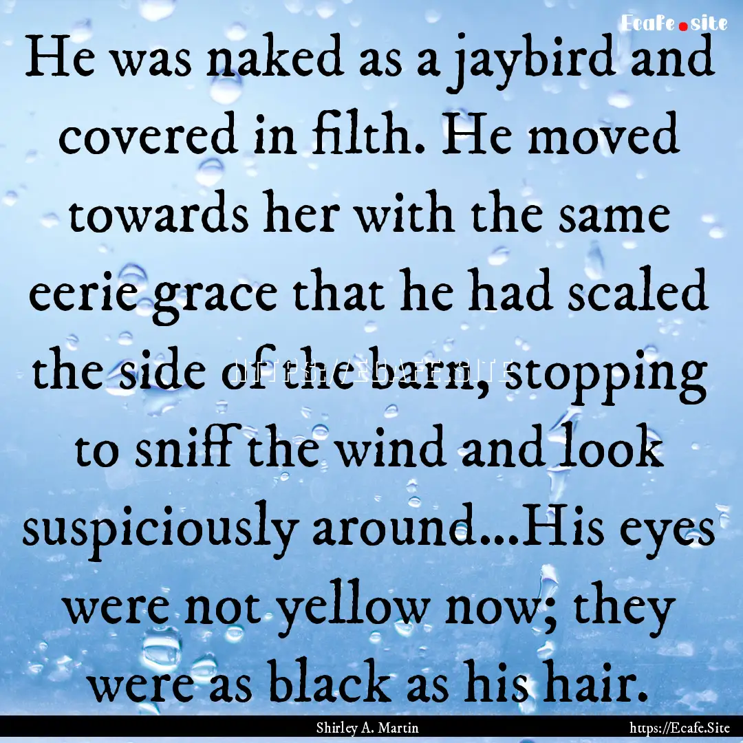 He was naked as a jaybird and covered in.... : Quote by Shirley A. Martin