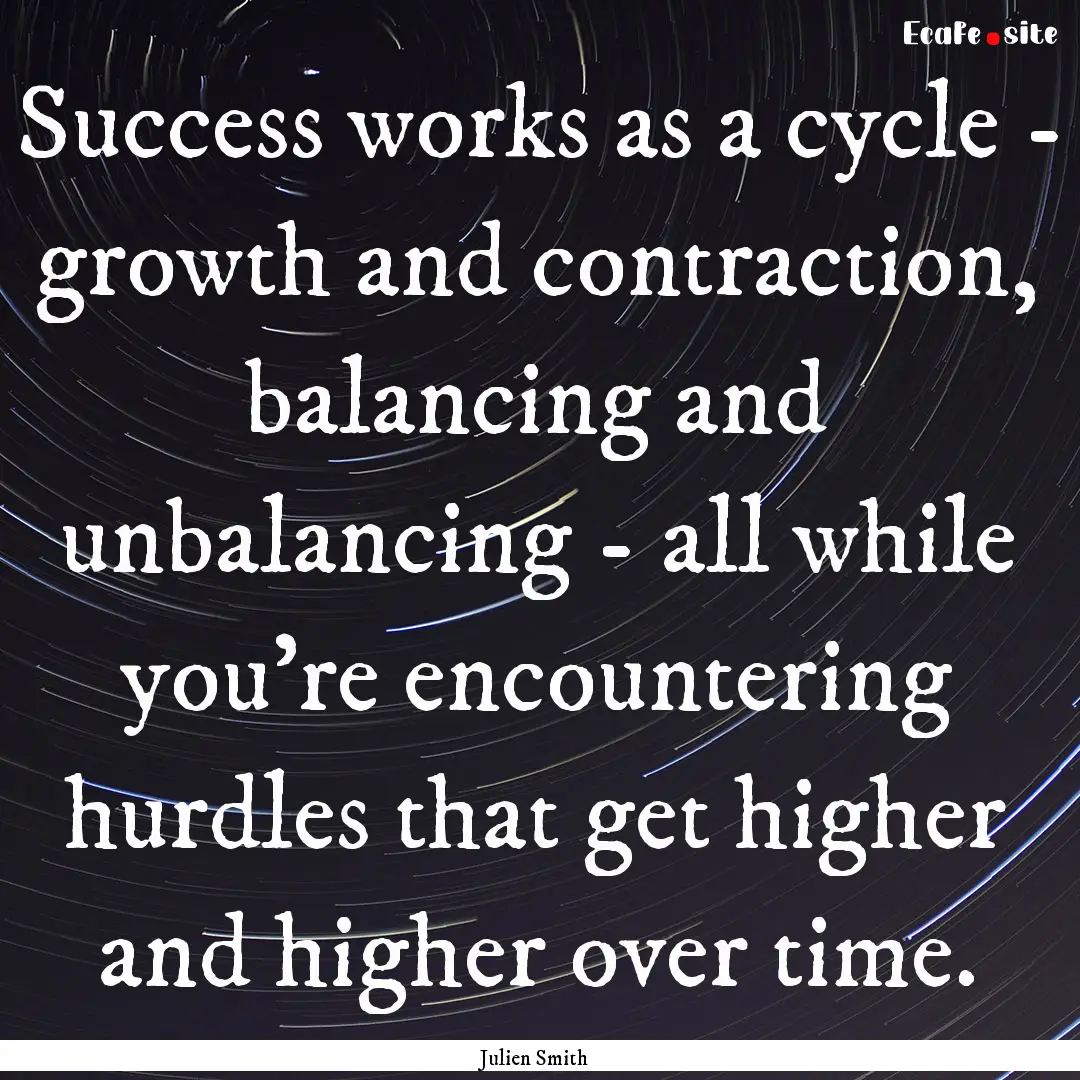 Success works as a cycle - growth and contraction,.... : Quote by Julien Smith