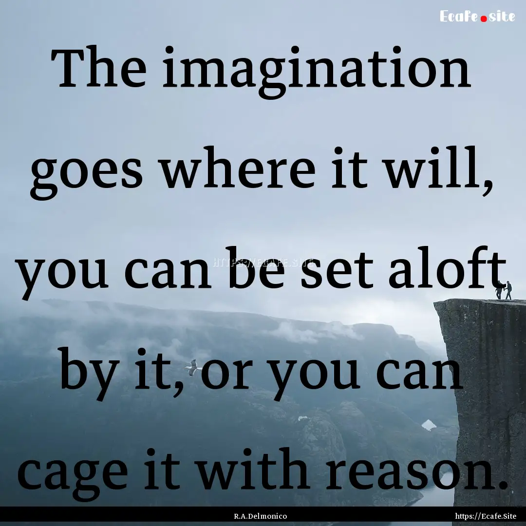 The imagination goes where it will, you can.... : Quote by R.A.Delmonico