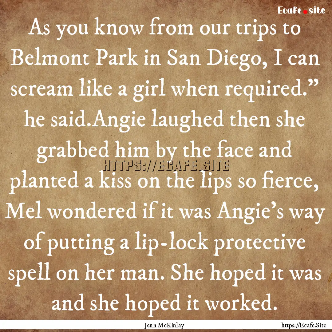 As you know from our trips to Belmont Park.... : Quote by Jenn McKinlay