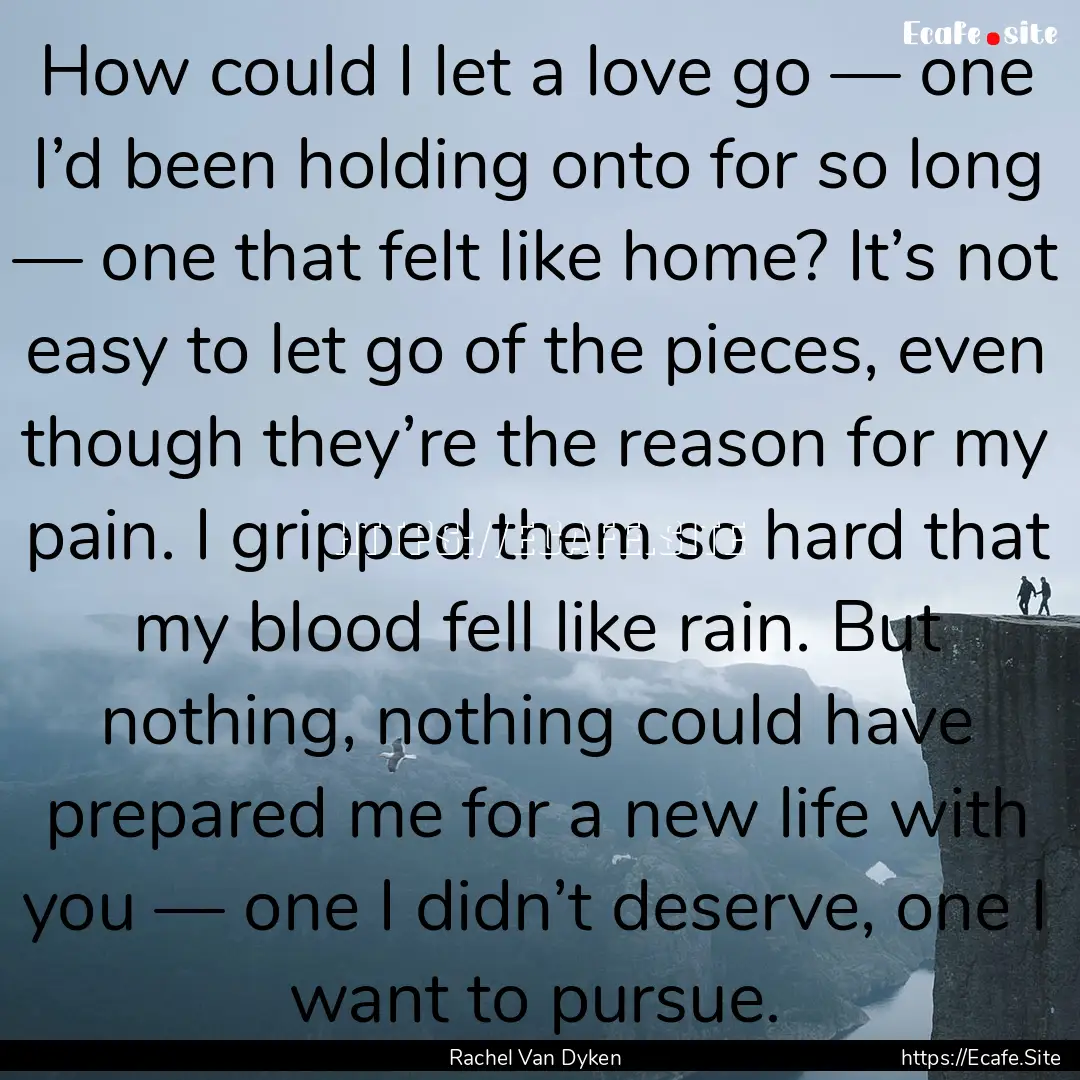 How could I let a love go — one I’d been.... : Quote by Rachel Van Dyken