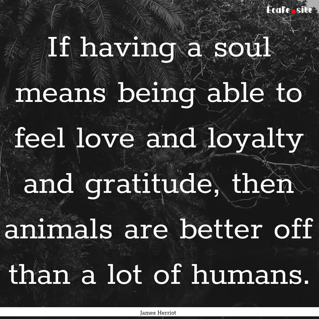 If having a soul means being able to feel.... : Quote by James Herriot