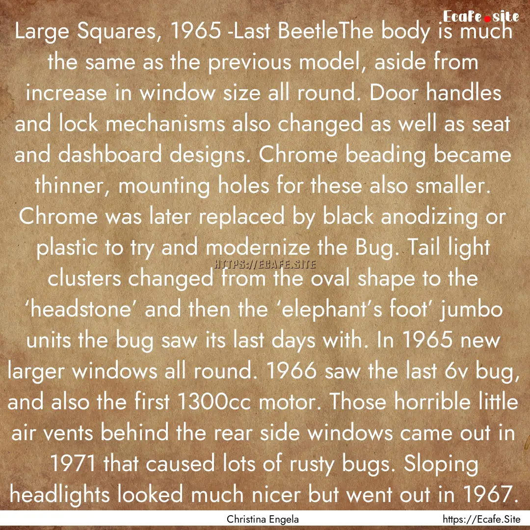 Large Squares, 1965 -Last BeetleThe body.... : Quote by Christina Engela