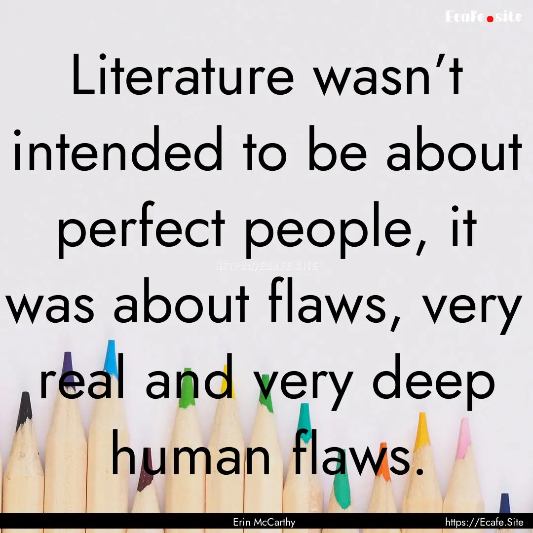 Literature wasn’t intended to be about.... : Quote by Erin McCarthy