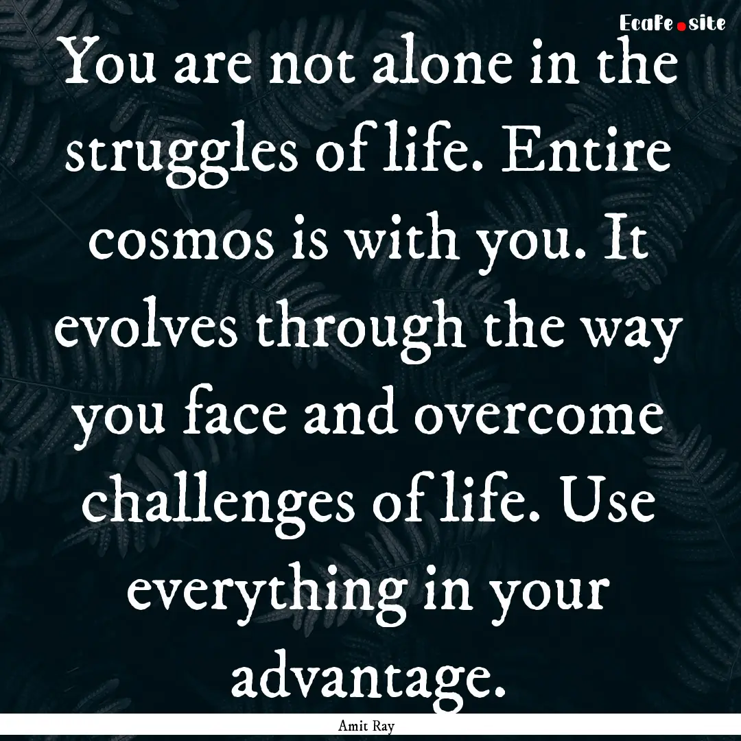 You are not alone in the struggles of life..... : Quote by Amit Ray