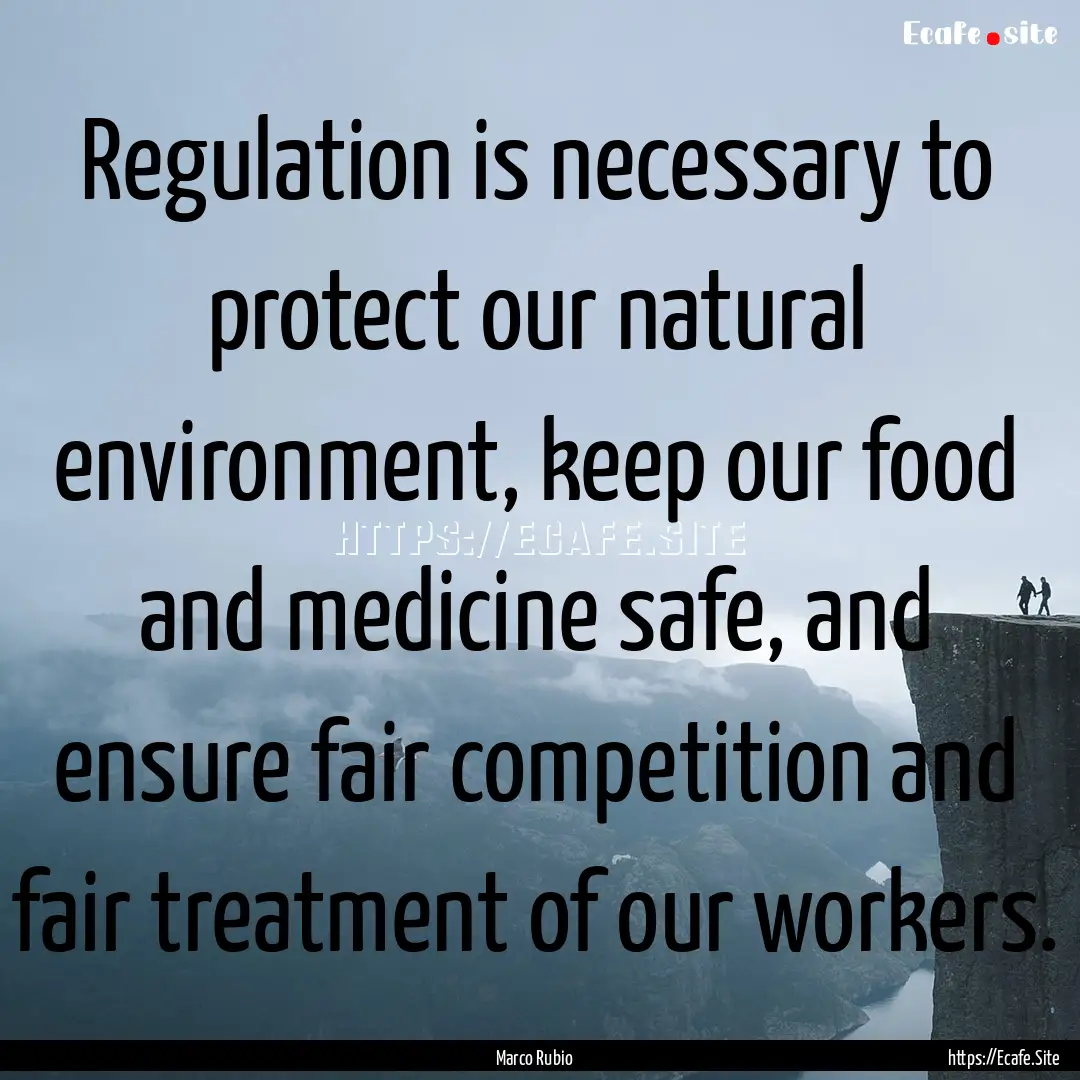 Regulation is necessary to protect our natural.... : Quote by Marco Rubio