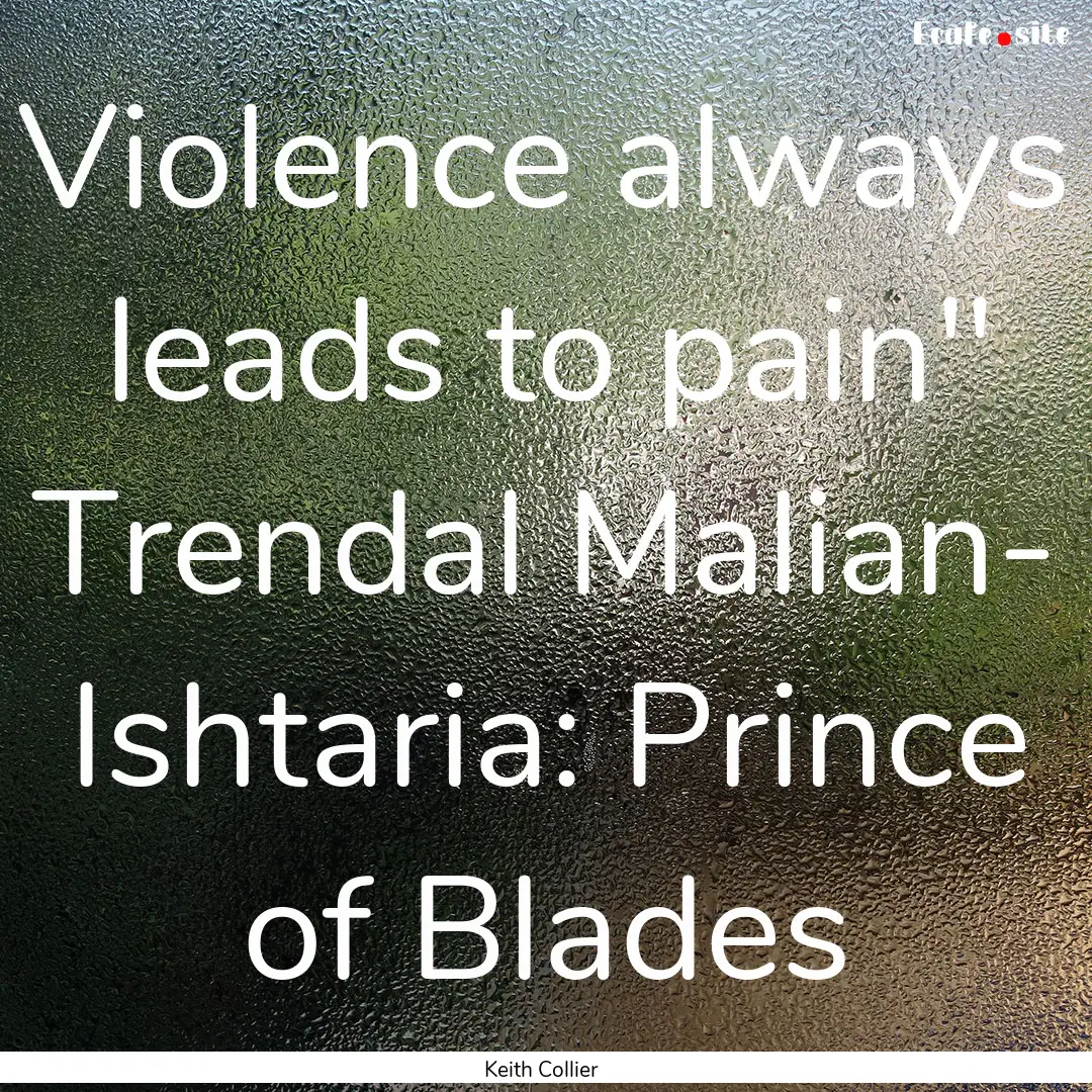 Violence always leads to pain