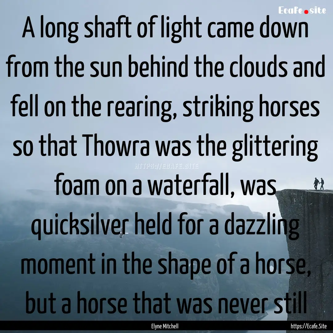 A long shaft of light came down from the.... : Quote by Elyne Mitchell