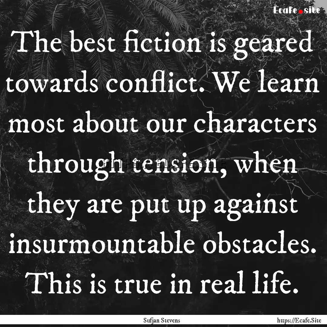 The best fiction is geared towards conflict..... : Quote by Sufjan Stevens