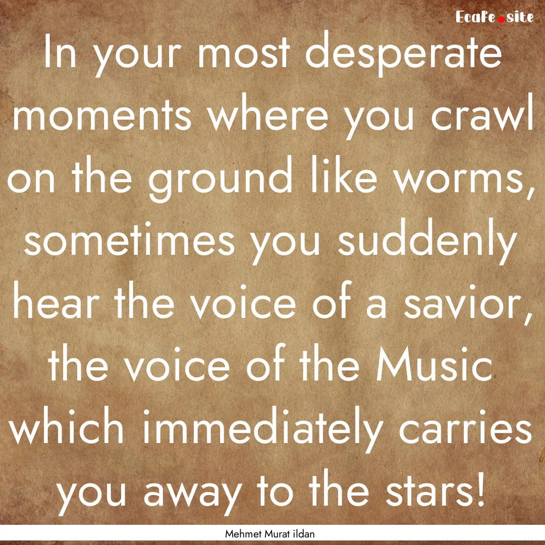 In your most desperate moments where you.... : Quote by Mehmet Murat ildan