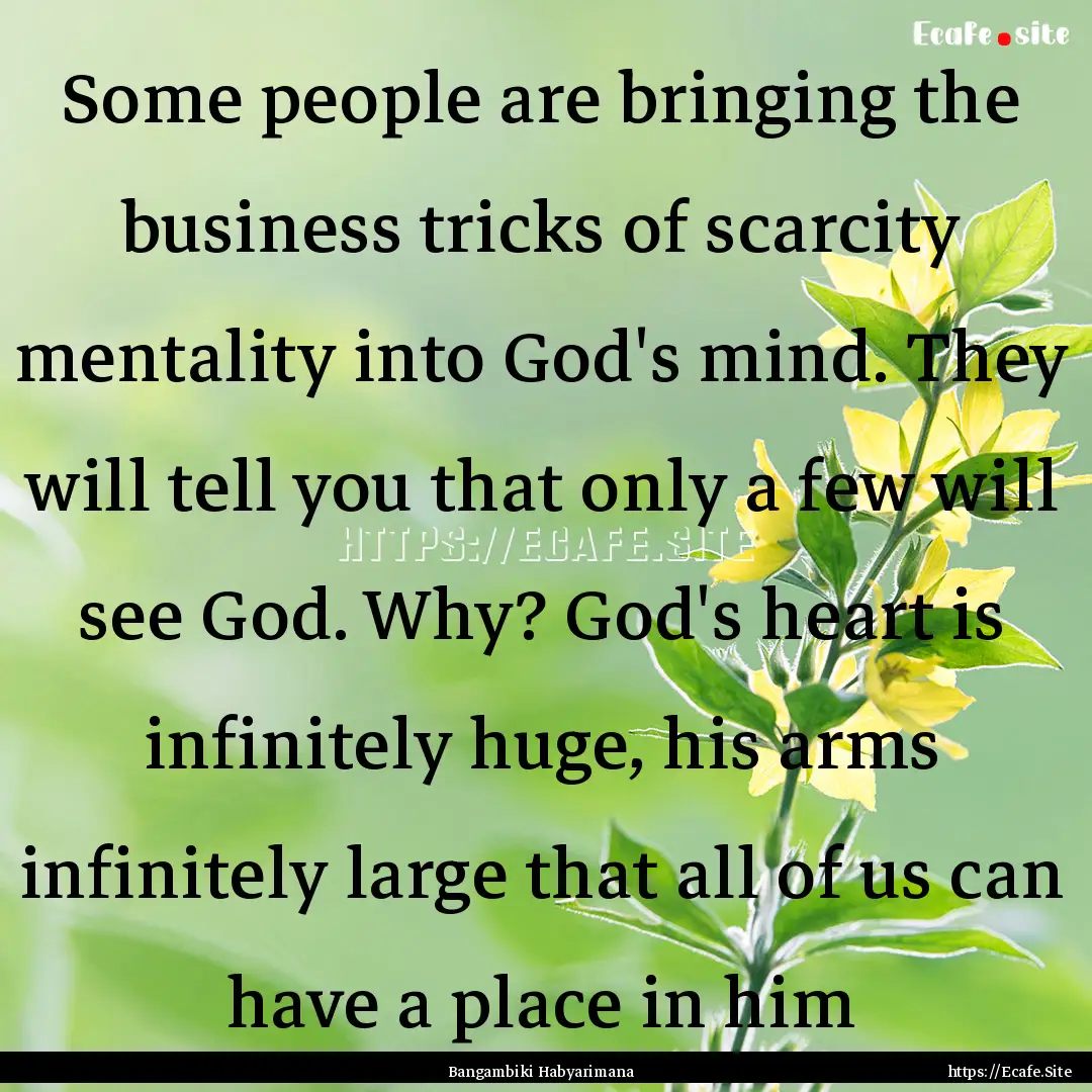 Some people are bringing the business tricks.... : Quote by Bangambiki Habyarimana