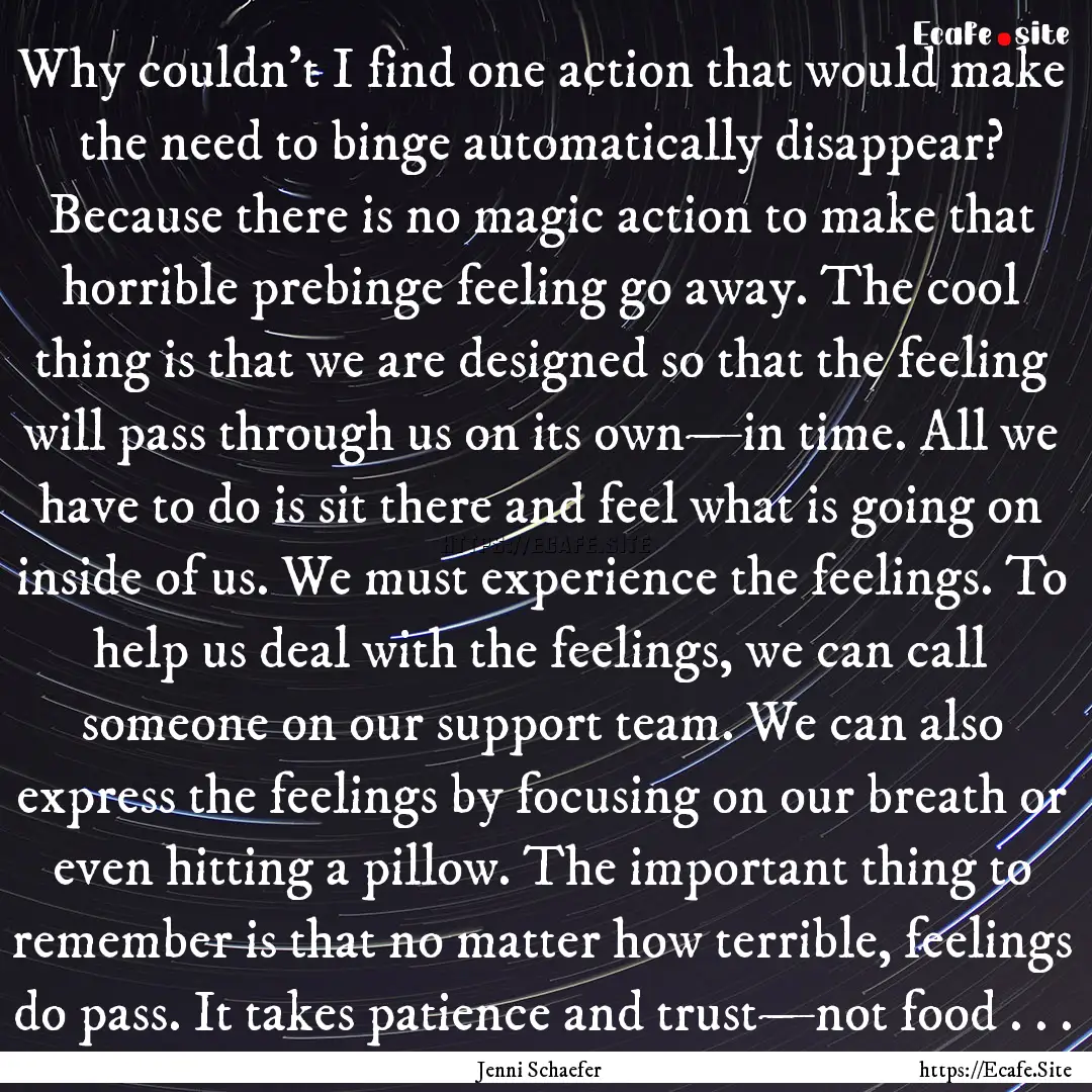 Why couldn’t I find one action that would.... : Quote by Jenni Schaefer