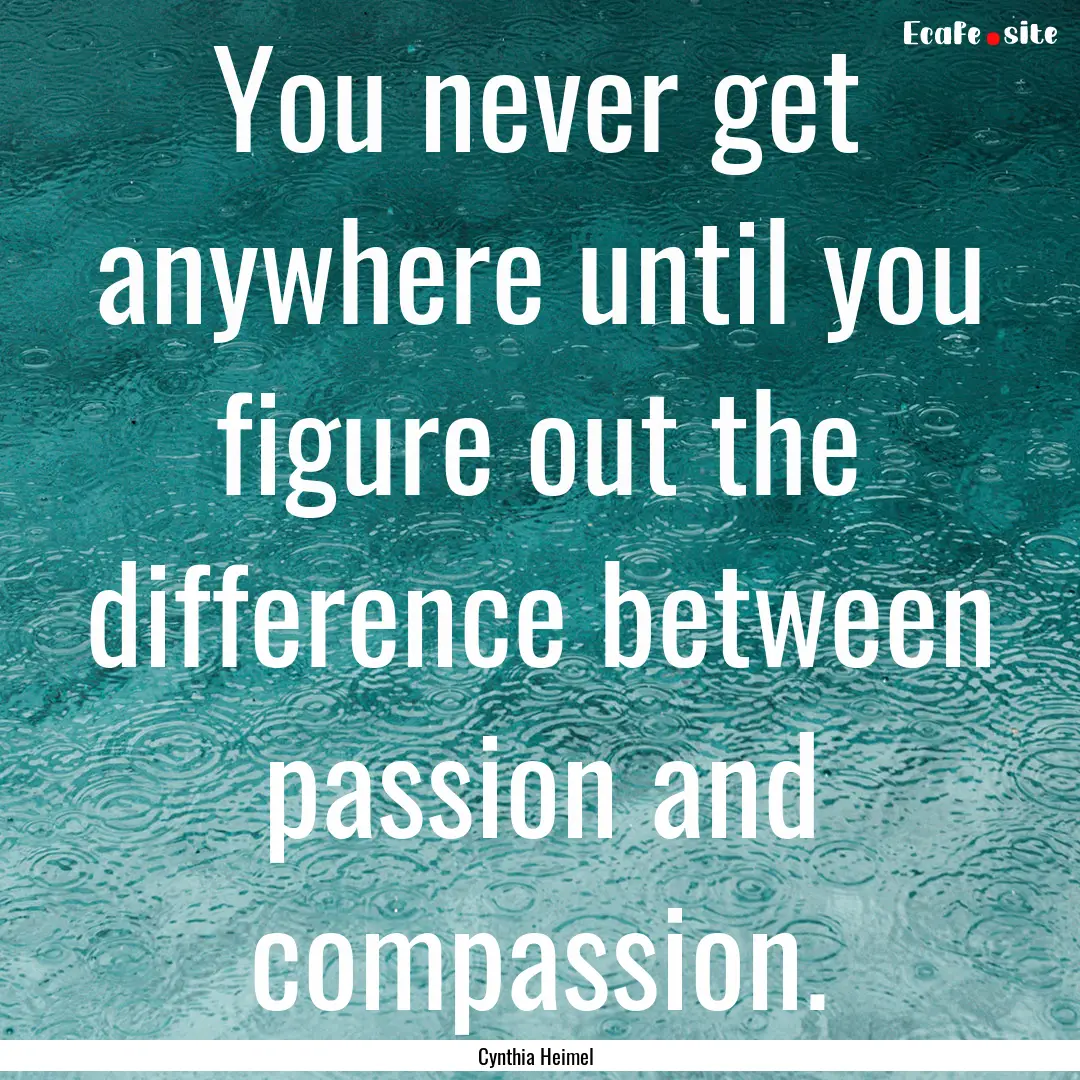 You never get anywhere until you figure out.... : Quote by Cynthia Heimel