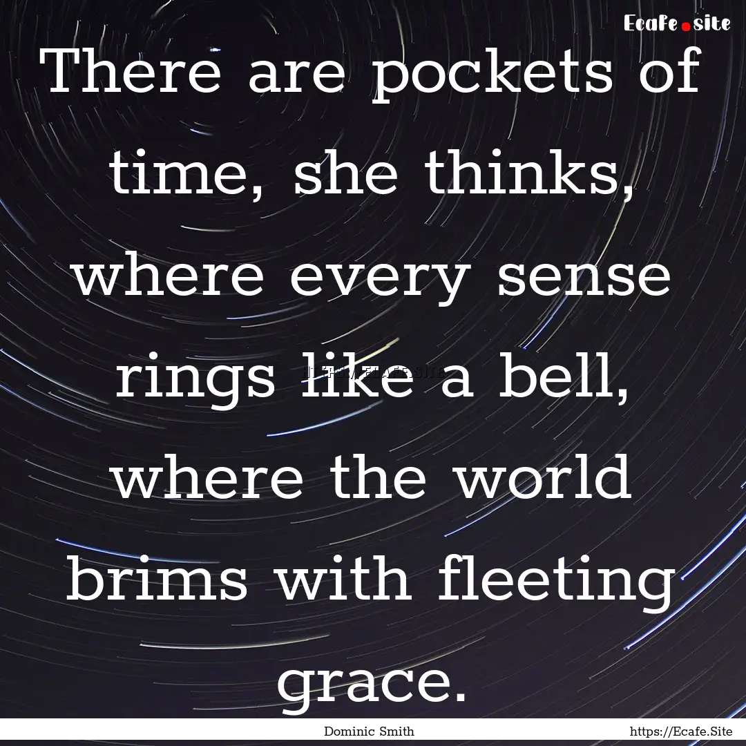 There are pockets of time, she thinks, where.... : Quote by Dominic Smith