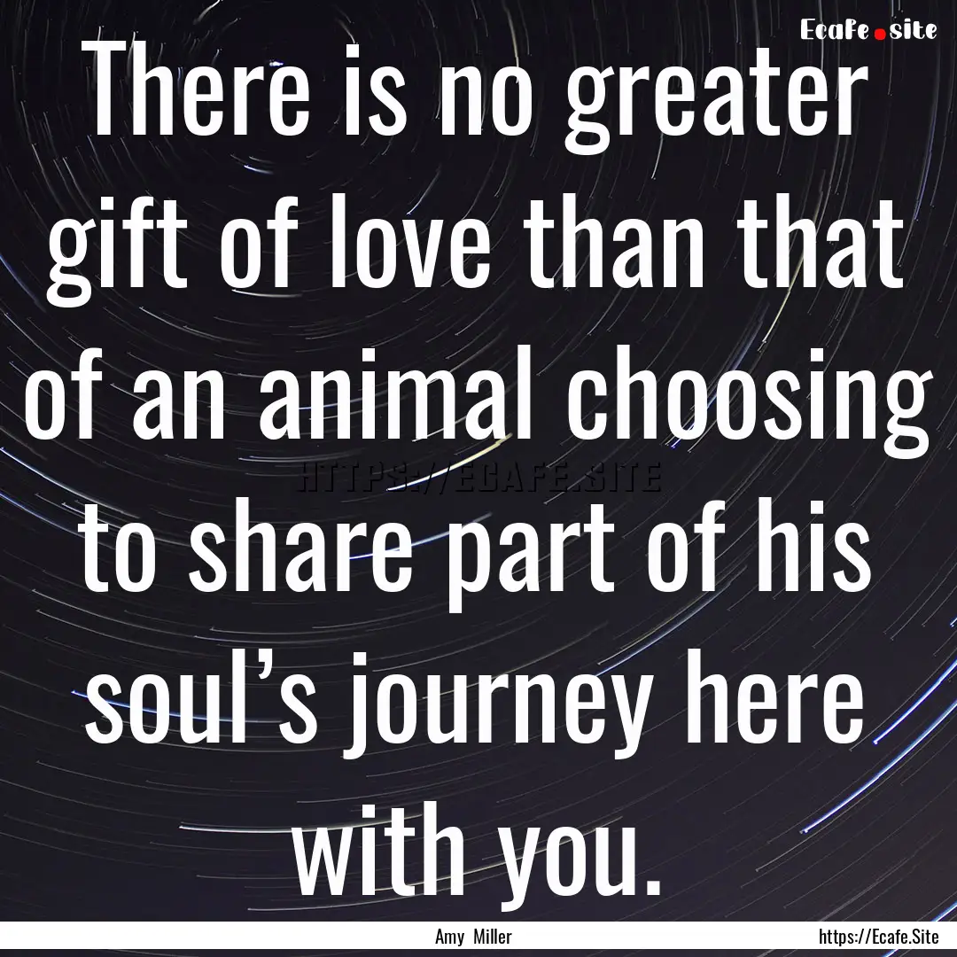 There is no greater gift of love than that.... : Quote by Amy Miller