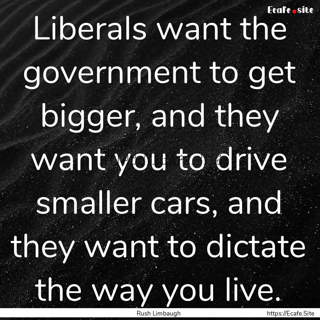 Liberals want the government to get bigger,.... : Quote by Rush Limbaugh