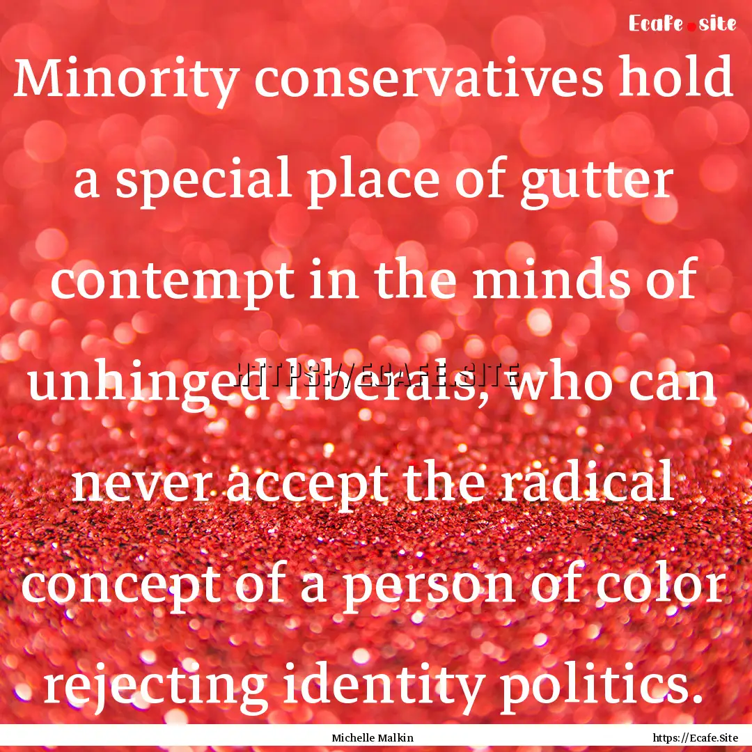 Minority conservatives hold a special place.... : Quote by Michelle Malkin