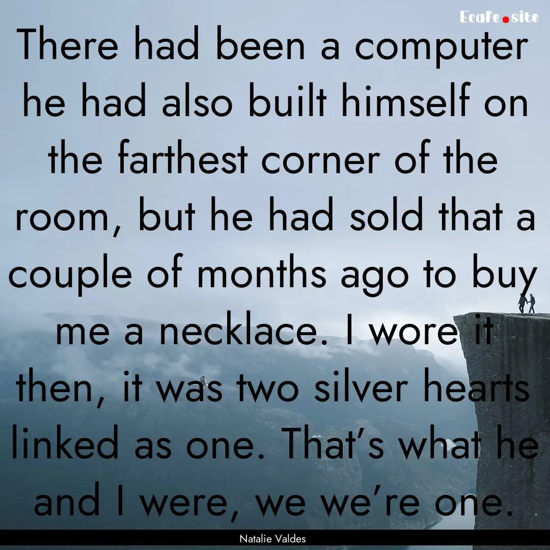 There had been a computer he had also built.... : Quote by Natalie Valdes