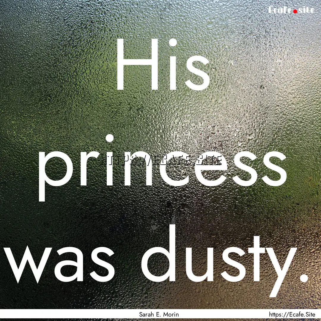 His princess was dusty. : Quote by Sarah E. Morin