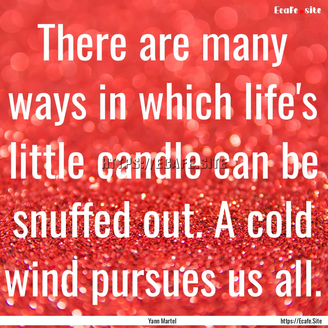 There are many ways in which life's little.... : Quote by Yann Martel