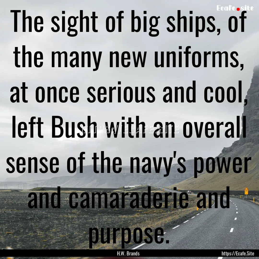 The sight of big ships, of the many new uniforms,.... : Quote by H.W. Brands