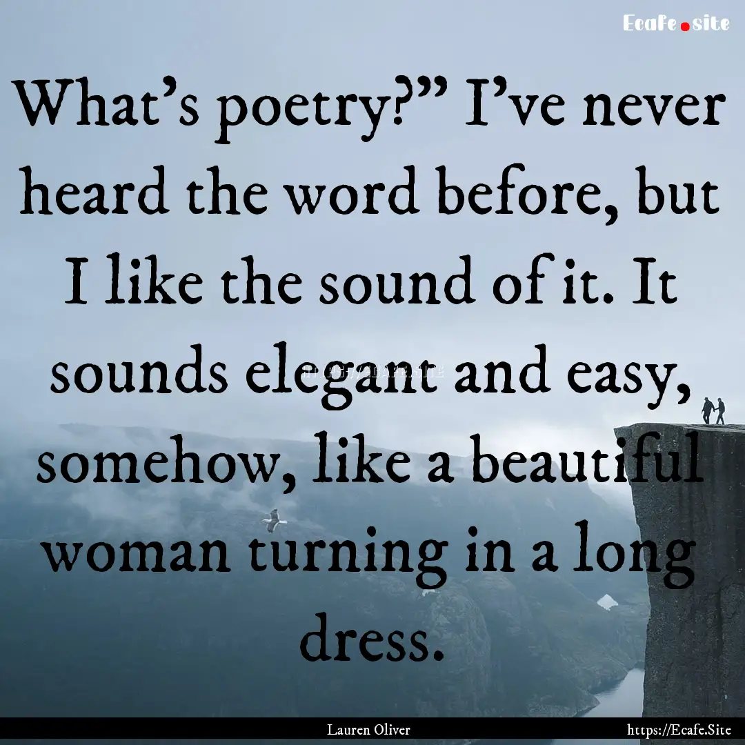 What's poetry?