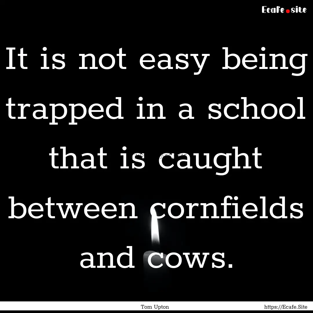 It is not easy being trapped in a school.... : Quote by Tom Upton