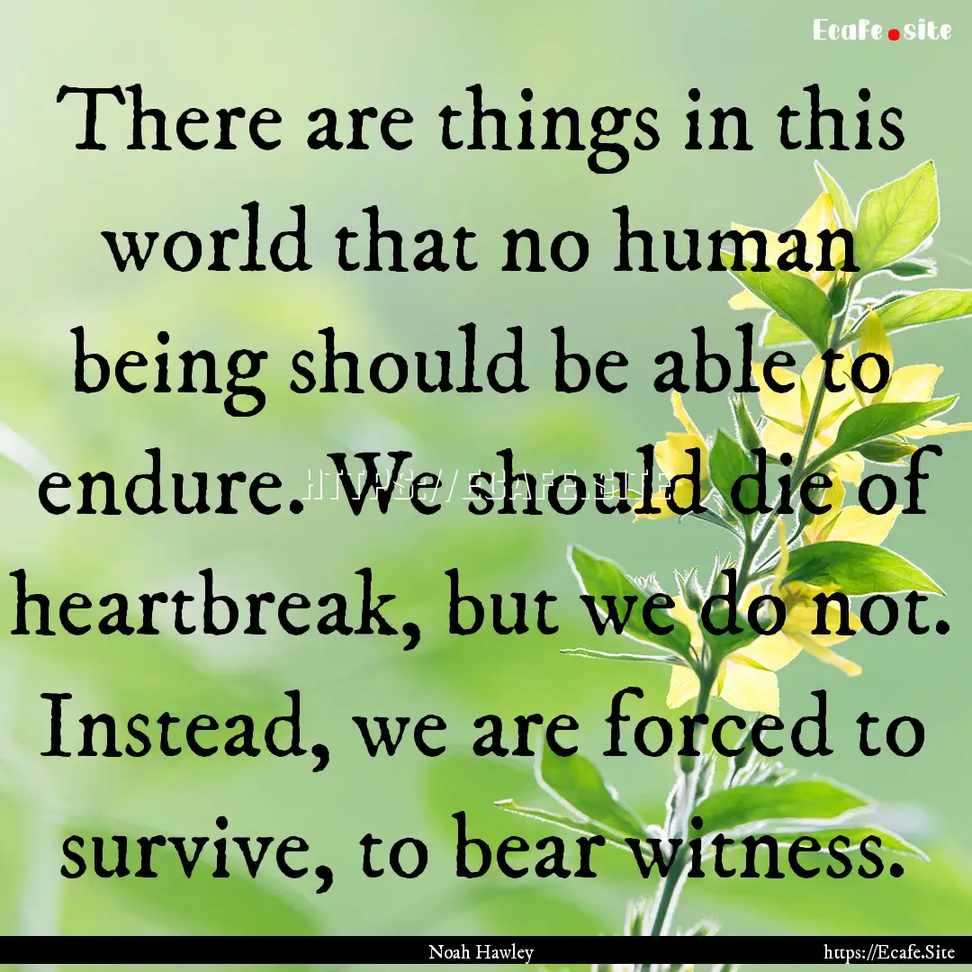 There are things in this world that no human.... : Quote by Noah Hawley