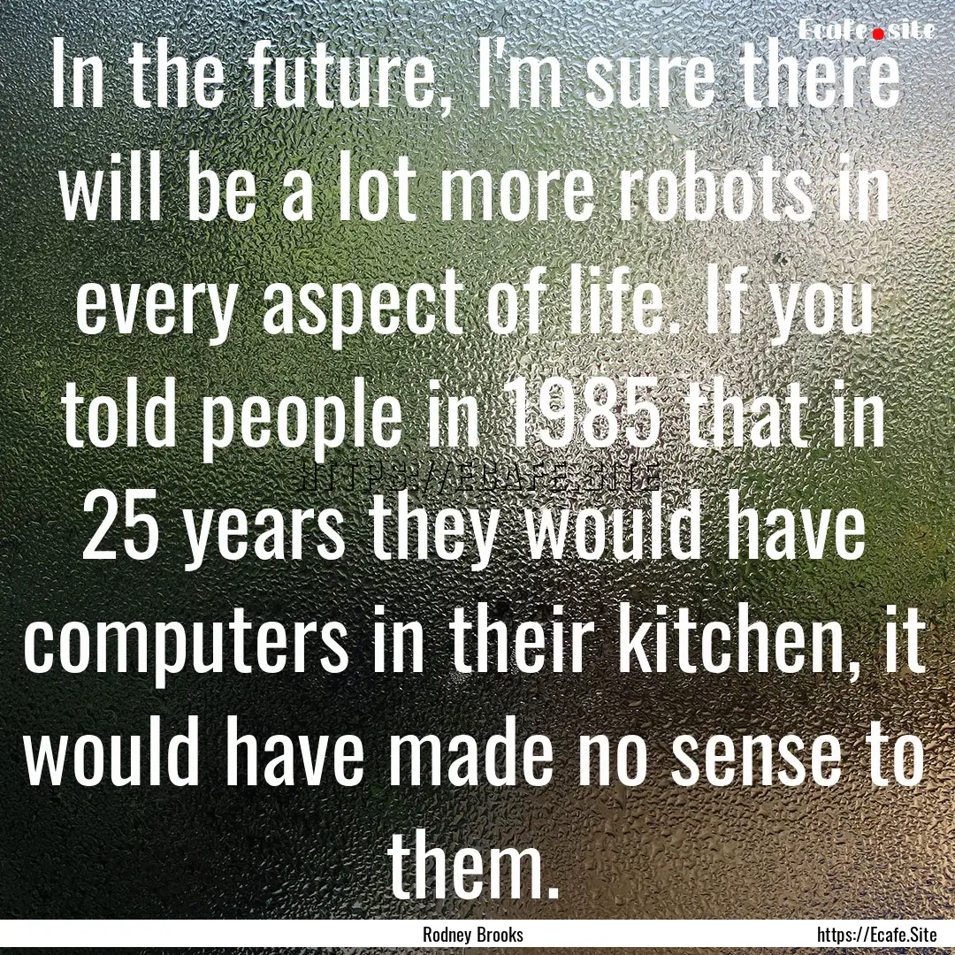 In the future, I'm sure there will be a lot.... : Quote by Rodney Brooks