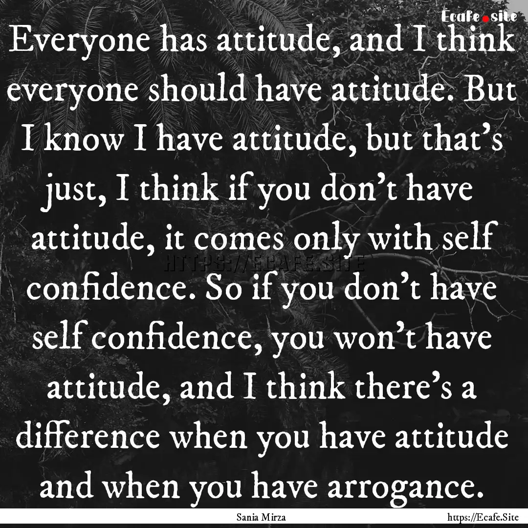 Everyone has attitude, and I think everyone.... : Quote by Sania Mirza