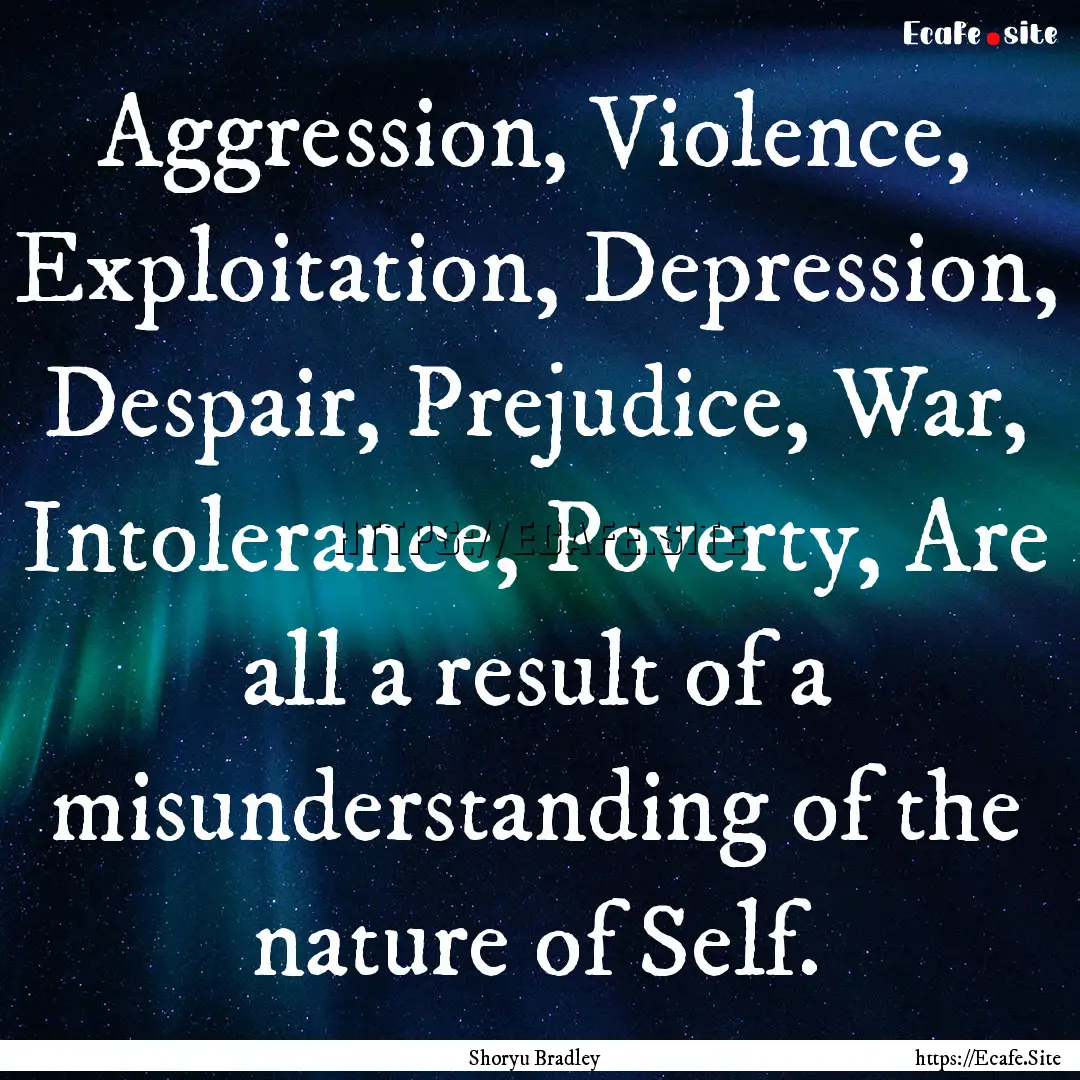 Aggression, Violence, Exploitation, Depression,.... : Quote by Shoryu Bradley