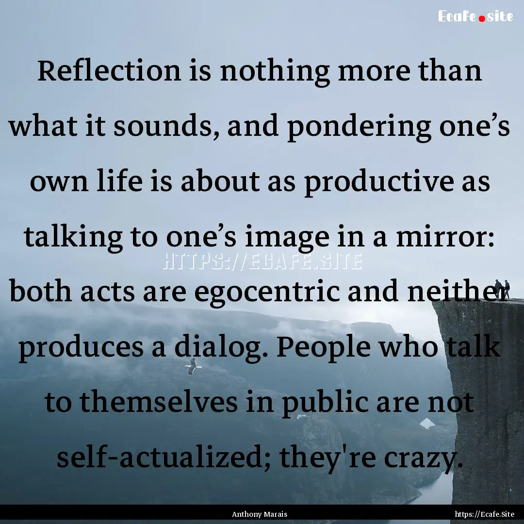 Reflection is nothing more than what it sounds,.... : Quote by Anthony Marais