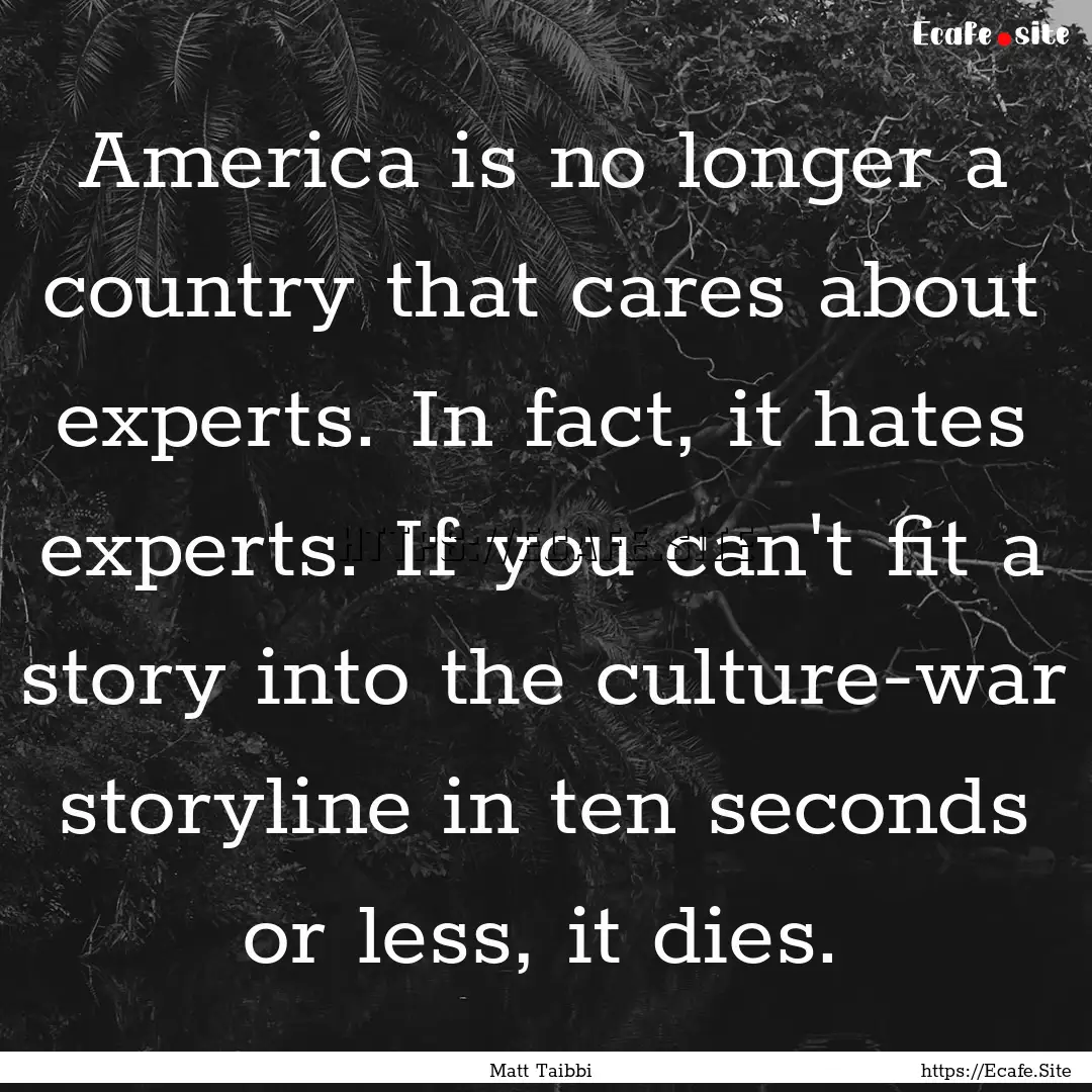 America is no longer a country that cares.... : Quote by Matt Taibbi