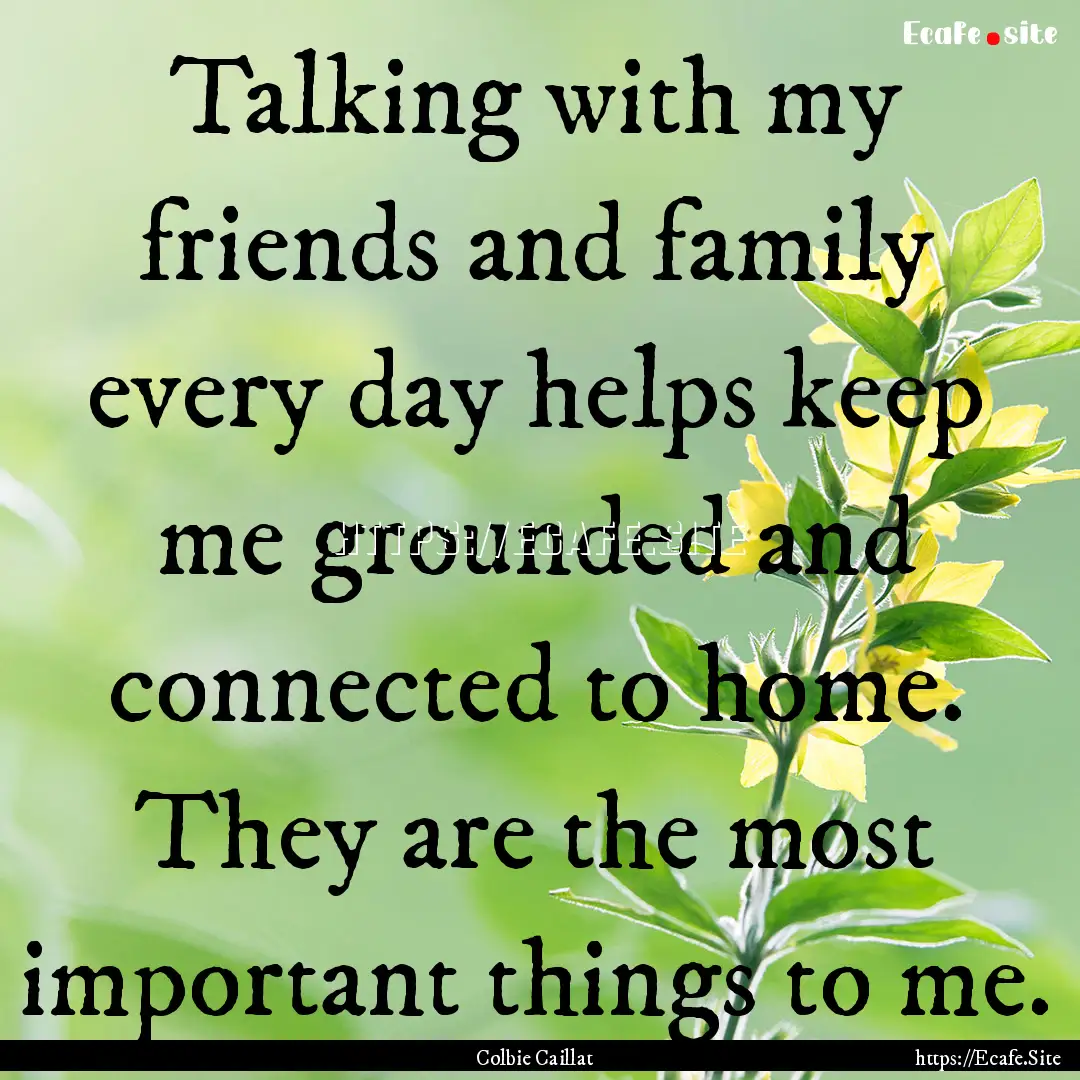 Talking with my friends and family every.... : Quote by Colbie Caillat