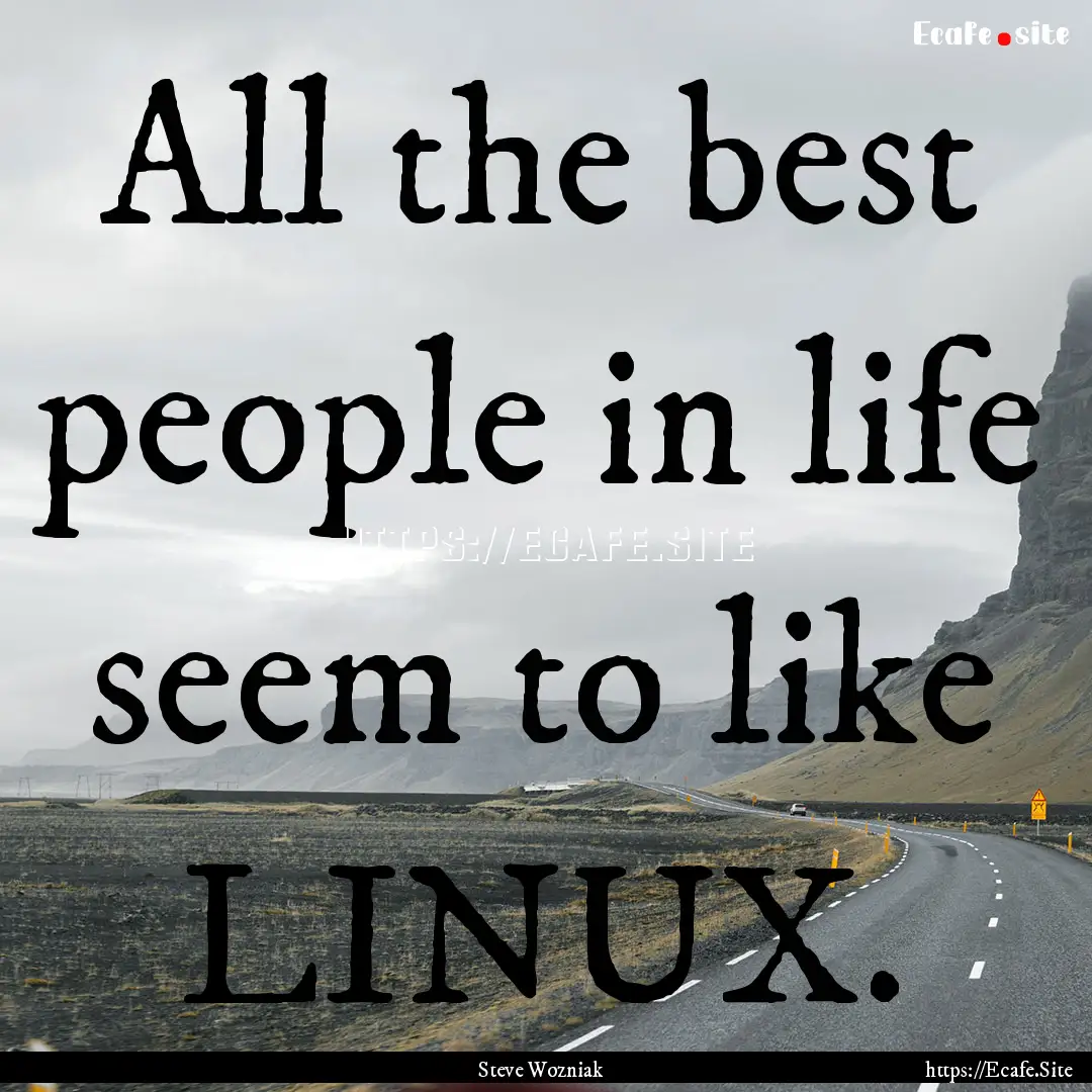 All the best people in life seem to like.... : Quote by Steve Wozniak