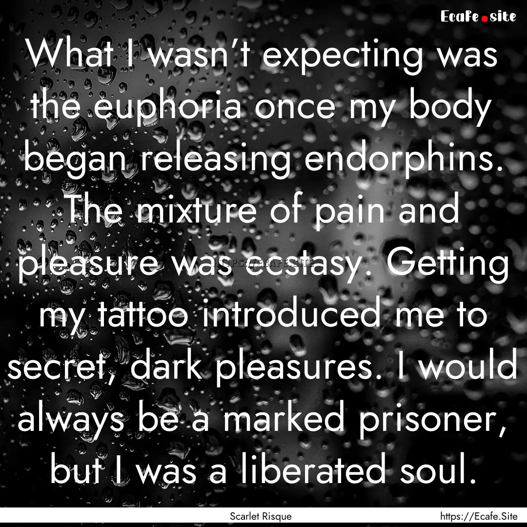 What I wasn’t expecting was the euphoria.... : Quote by Scarlet Risque