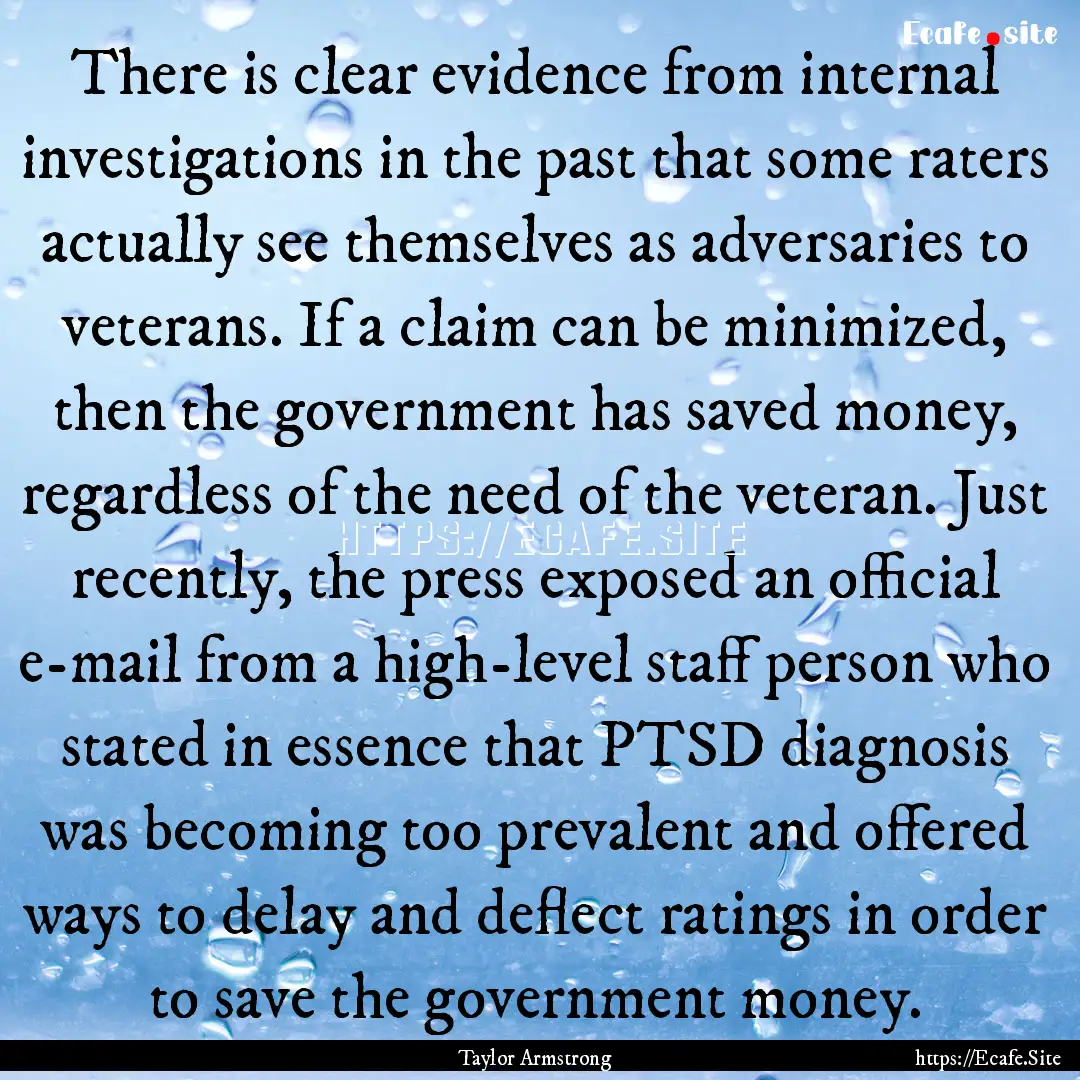 There is clear evidence from internal investigations.... : Quote by Taylor Armstrong