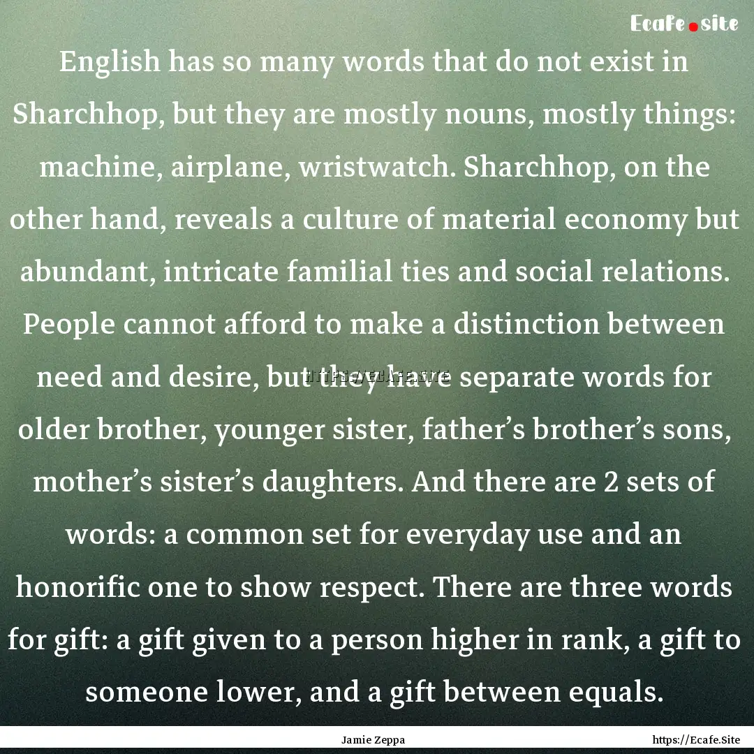 English has so many words that do not exist.... : Quote by Jamie Zeppa