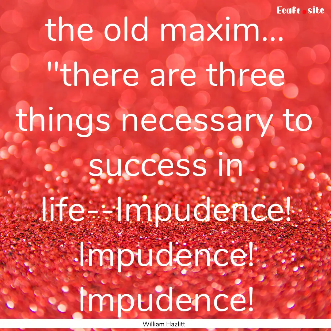 the old maxim... 