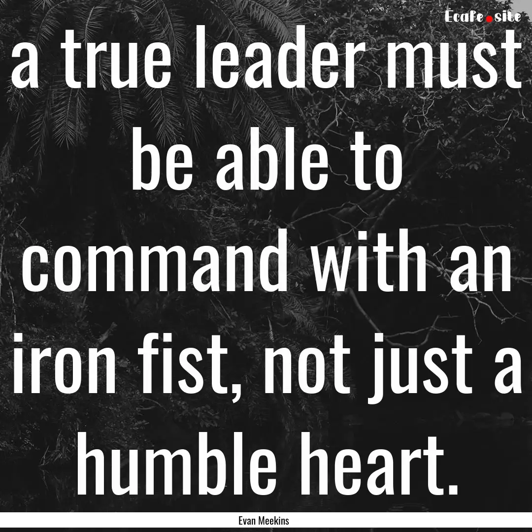 a true leader must be able to command with.... : Quote by Evan Meekins