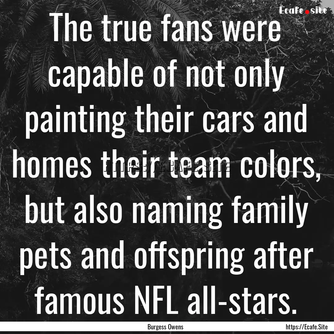 The true fans were capable of not only painting.... : Quote by Burgess Owens