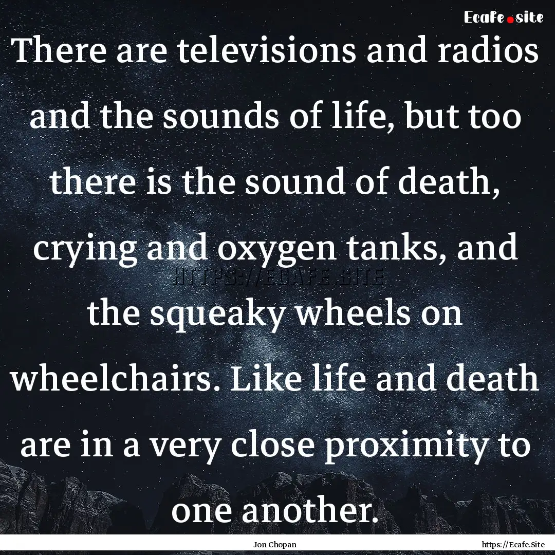 There are televisions and radios and the.... : Quote by Jon Chopan