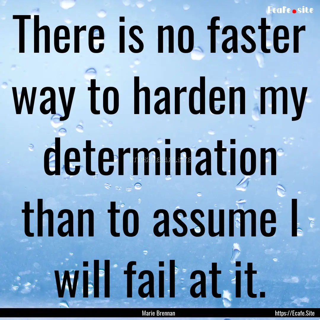 There is no faster way to harden my determination.... : Quote by Marie Brennan