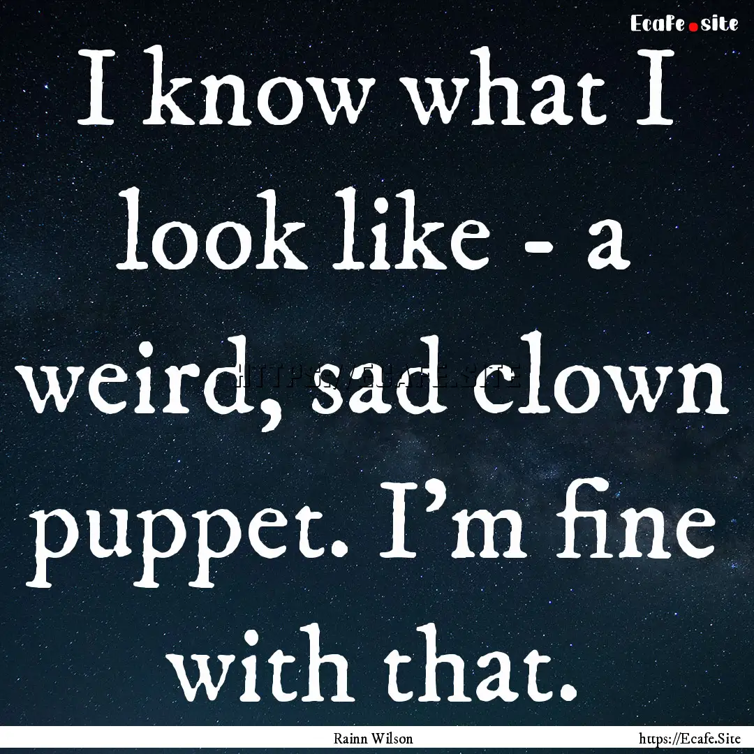 I know what I look like - a weird, sad clown.... : Quote by Rainn Wilson