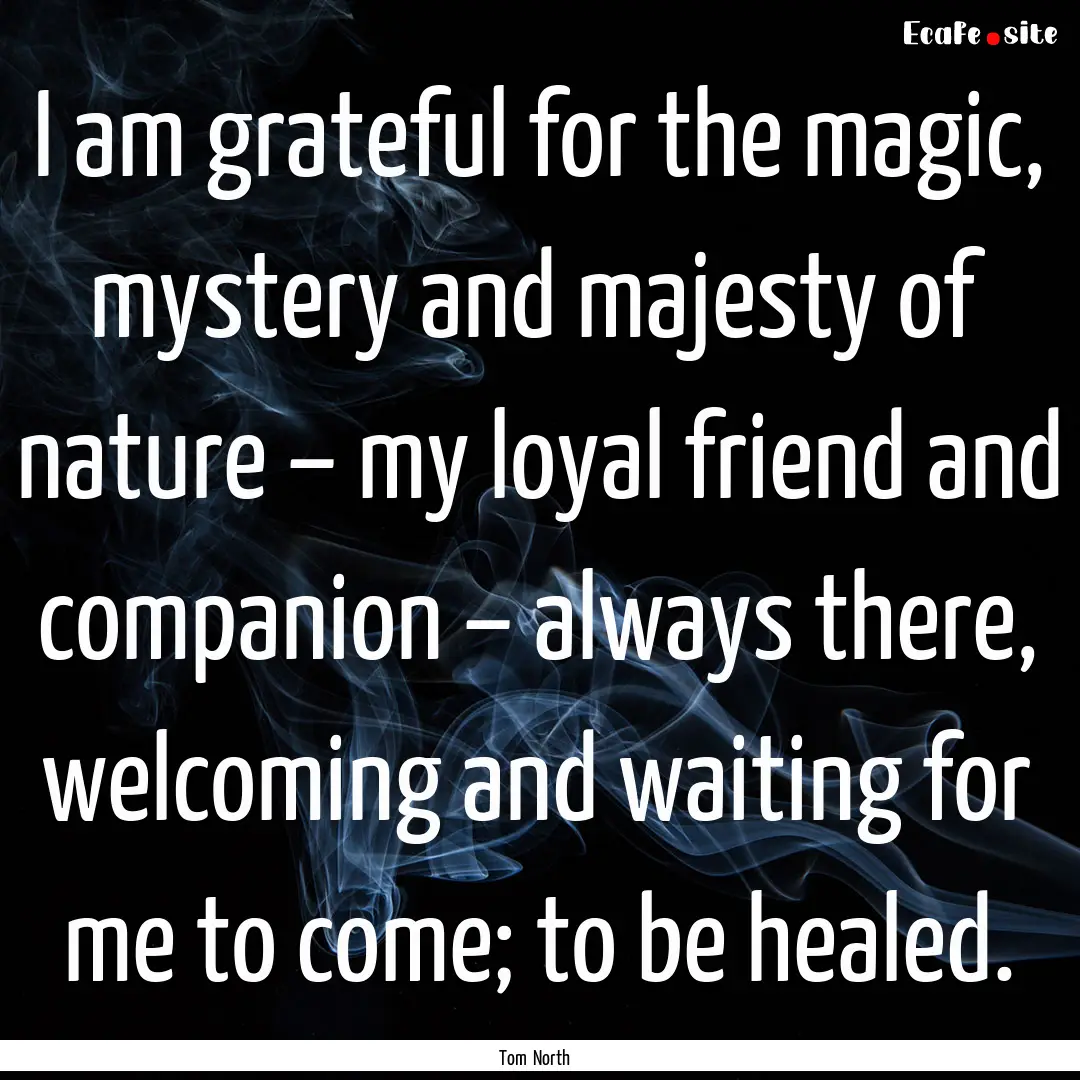 I am grateful for the magic, mystery and.... : Quote by Tom North