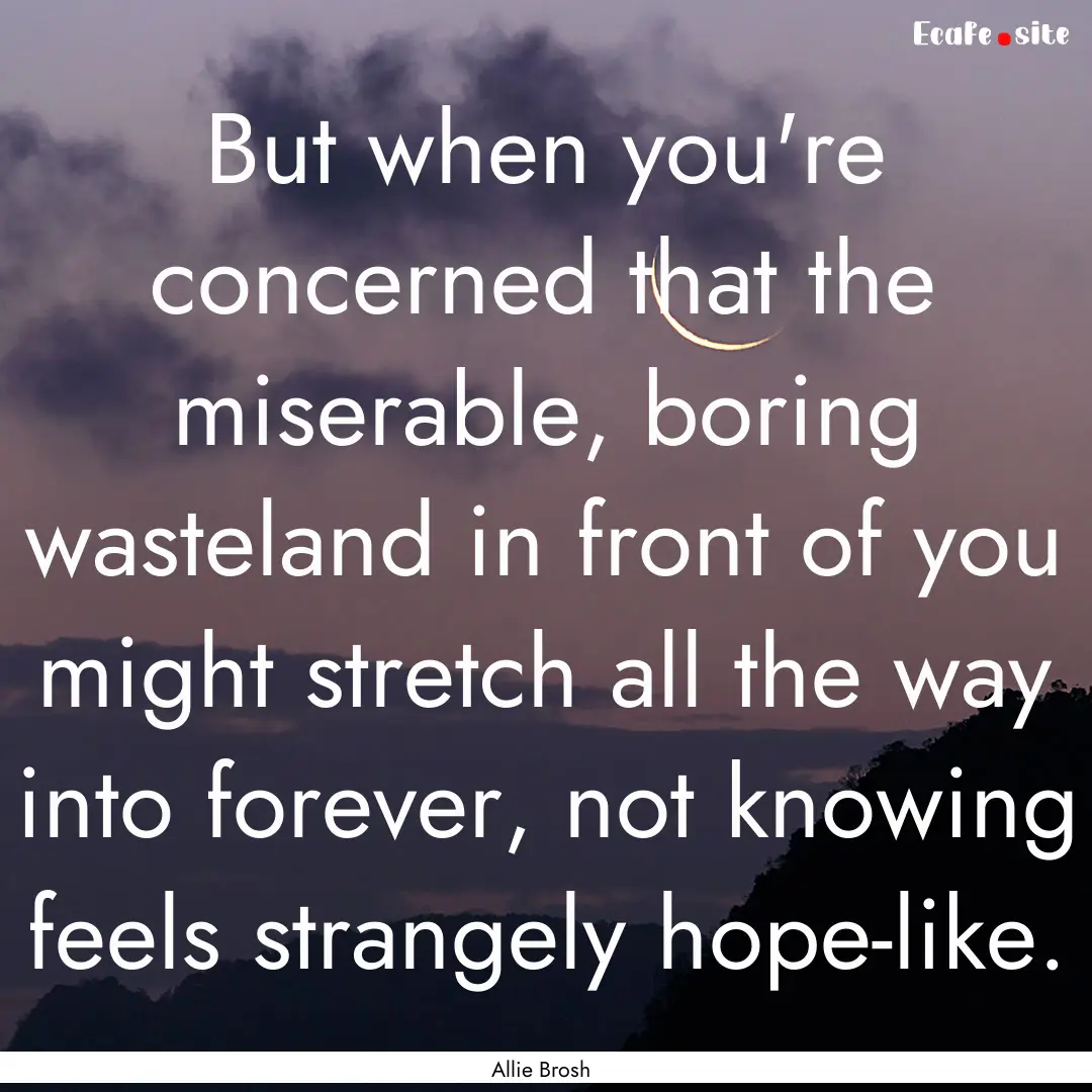 But when you're concerned that the miserable,.... : Quote by Allie Brosh