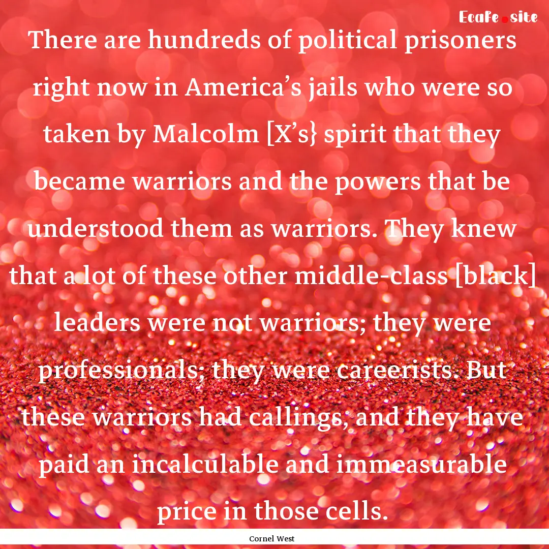 There are hundreds of political prisoners.... : Quote by Cornel West