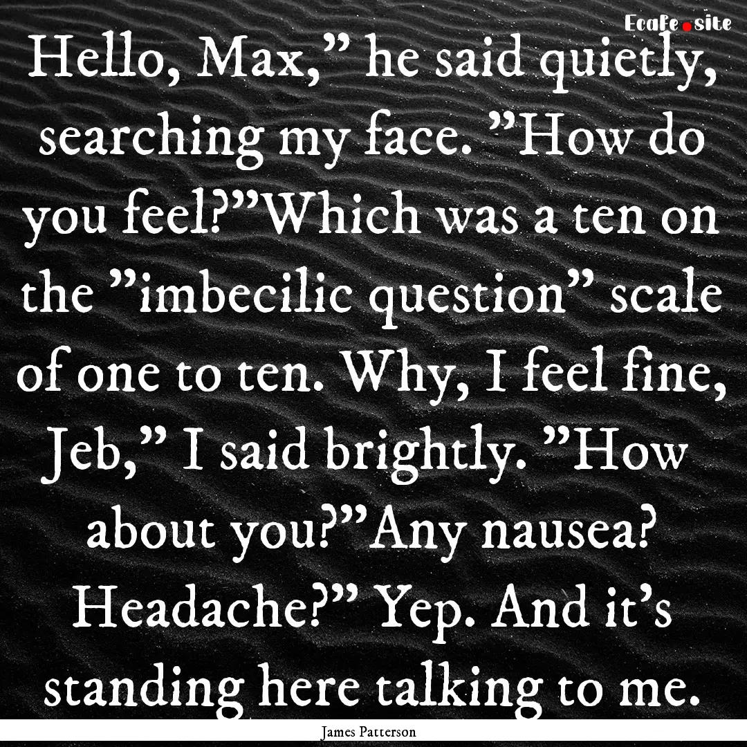 Hello, Max,